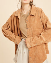 Load image into Gallery viewer, shacket: corduroy front one pocket shirt
