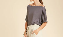 Load image into Gallery viewer, off the shoulder solid top - charcoal (wear it three ways)