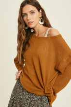 Load image into Gallery viewer, waffle knit round neck top - camel