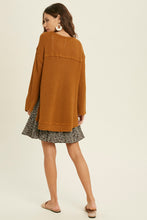Load image into Gallery viewer, waffle knit round neck top - camel