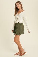 Load image into Gallery viewer, button down v-neck sweater - cream