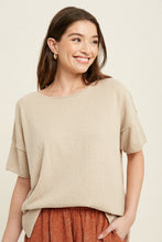 Load image into Gallery viewer, oversized drop shoulder knit top - champagne