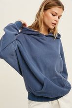 Load image into Gallery viewer, french terry hoodie with kangaroo pocket - blue