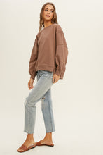 Load image into Gallery viewer, raw edge french terry sweatshirt - mocha