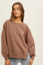 Load image into Gallery viewer, raw edge french terry sweatshirt - mocha