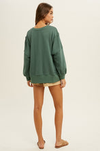 Load image into Gallery viewer, raw edge french terry sweatshirt - green