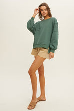 Load image into Gallery viewer, raw edge french terry sweatshirt - green