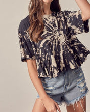 Load image into Gallery viewer, babydoll peplum knit top - tie dye