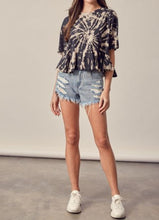 Load image into Gallery viewer, babydoll peplum knit top - tie dye
