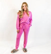 Load image into Gallery viewer, open twist back long sleeve top - hot pink