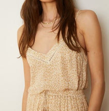 Load image into Gallery viewer, woven spaghetti strap tank top - printed taupe brown