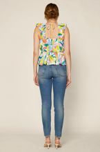Load image into Gallery viewer, skies are blue: floral peplum ruffle top - yellow floral