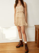 Load image into Gallery viewer, flowy tier mini skirt - printed taupe brown