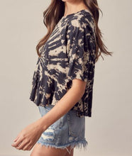 Load image into Gallery viewer, babydoll peplum knit top - tie dye