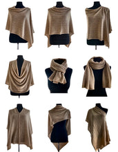 Load image into Gallery viewer, this photo displays all 9 ways this stunning poncho wrap can be worn.