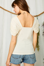 Load image into Gallery viewer, AMANDA MOORE AND COMPANY SQUARE NECK PUFF SLEEVE TOP IN IVORY