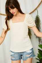 Load image into Gallery viewer, AMANDA MOORE AND COMPANY SQUARE NECK PUFF SLEEVE TOP IN IVORY