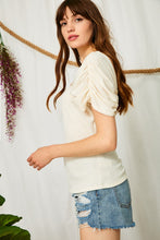 Load image into Gallery viewer, AMANDA MOORE AND COMPANY SQUARE NECK PUFF SLEEVE TOP IN IVORY