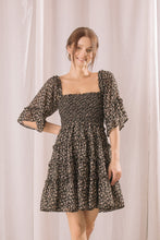 Load image into Gallery viewer, disty floral ruffled mini dress - black floral