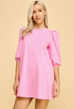 Load image into Gallery viewer, knit half sleeve mini dress - pink