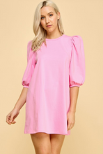 Load image into Gallery viewer, knit half sleeve mini dress - pink