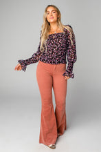 Load image into Gallery viewer, buddylove: cassie smocked long sleeve top - mystic