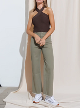 Load image into Gallery viewer, cross strap halter tank - brown