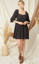 Load image into Gallery viewer, square neck black dress