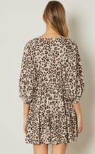 Load image into Gallery viewer, floral print v-neck tiered mini dress - taupe