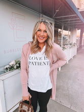 Load image into Gallery viewer, amanda moore designs - love is patient tee - white