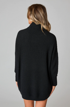 Load image into Gallery viewer, buddy love: mara turtleneck short sweater dress - black