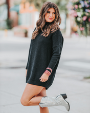 Load image into Gallery viewer, buddy love: mara turtleneck short sweater dress - black