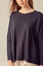 Load image into Gallery viewer, round neck sweater - black