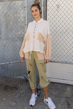 Load image into Gallery viewer, thermal top with balloon sleeves - natural