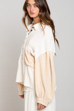 Load image into Gallery viewer, thermal top with balloon sleeves - natural