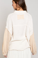 Load image into Gallery viewer, thermal top with balloon sleeves - natural