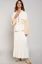 Load image into Gallery viewer, thermal top with balloon sleeves - natural