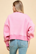 Load image into Gallery viewer, solid dropped shoulder sweatshirt - hot pink