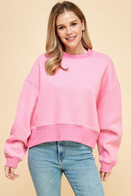 Load image into Gallery viewer, solid dropped shoulder sweatshirt - hot pink