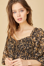 Load image into Gallery viewer, romantic floral midi dress - black