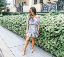 Load image into Gallery viewer, ruffle floral print off the shoulder dress