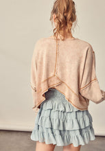 Load image into Gallery viewer, cut out detailed light weight sweatshirt - brown sugar