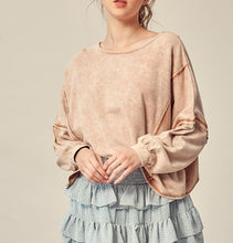 Load image into Gallery viewer, cut out detailed light weight sweatshirt - brown sugar