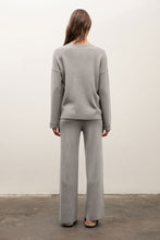 Load image into Gallery viewer, two piece rib knit lounge set - heather grey