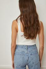 Load image into Gallery viewer, square neck rib knit bodysuit off white