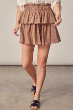 Load image into Gallery viewer, tiered mini skirt - polka dot print
