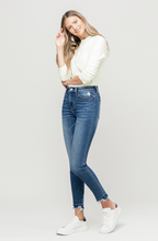 Load image into Gallery viewer, vervet by flying monkey: high rise released distressed hem ankle skinny jean - lobby