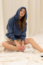 Load image into Gallery viewer, french terry hoodie with kangaroo pocket - blue