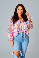 buddy love: mandy long sleeve blouse - estate