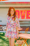 buddy love: polyanna elastic waist mini dress - estate